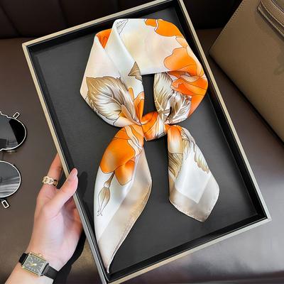 Neue Mode 70X70cm Bedruckter Damen Schal Pashmina Seidenschal Quadratisches Tuch Dekorative Kopfbedeckung Hals Luxus Design Bandana