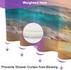 Tropical Ocean Sunset Beach Shower Curtain Coastal Floral Aesthetic Waterproof Bathroom Bath Shower Curtain Polyester Home Decor