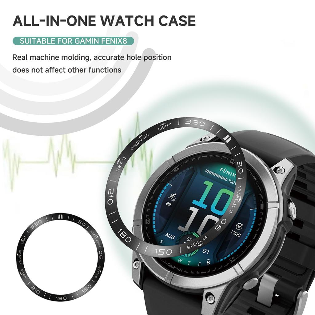 Watch Bumper Cover Ring Bezel For Garmin Fenix 8 47mm 51mm Bezel Metal Case Cover Protector Anti Scratch Fenix 8 51 Accessories