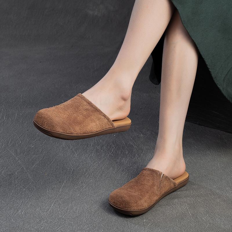 Summer Wearing Genuine Leather Haken Half Slippers