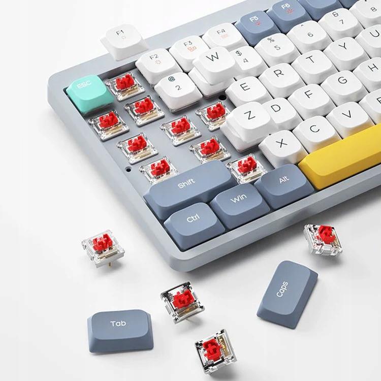Flaches mechanisches Tastatur YK75 Kabellos 2,4 GHz Flaches Rot Schalter