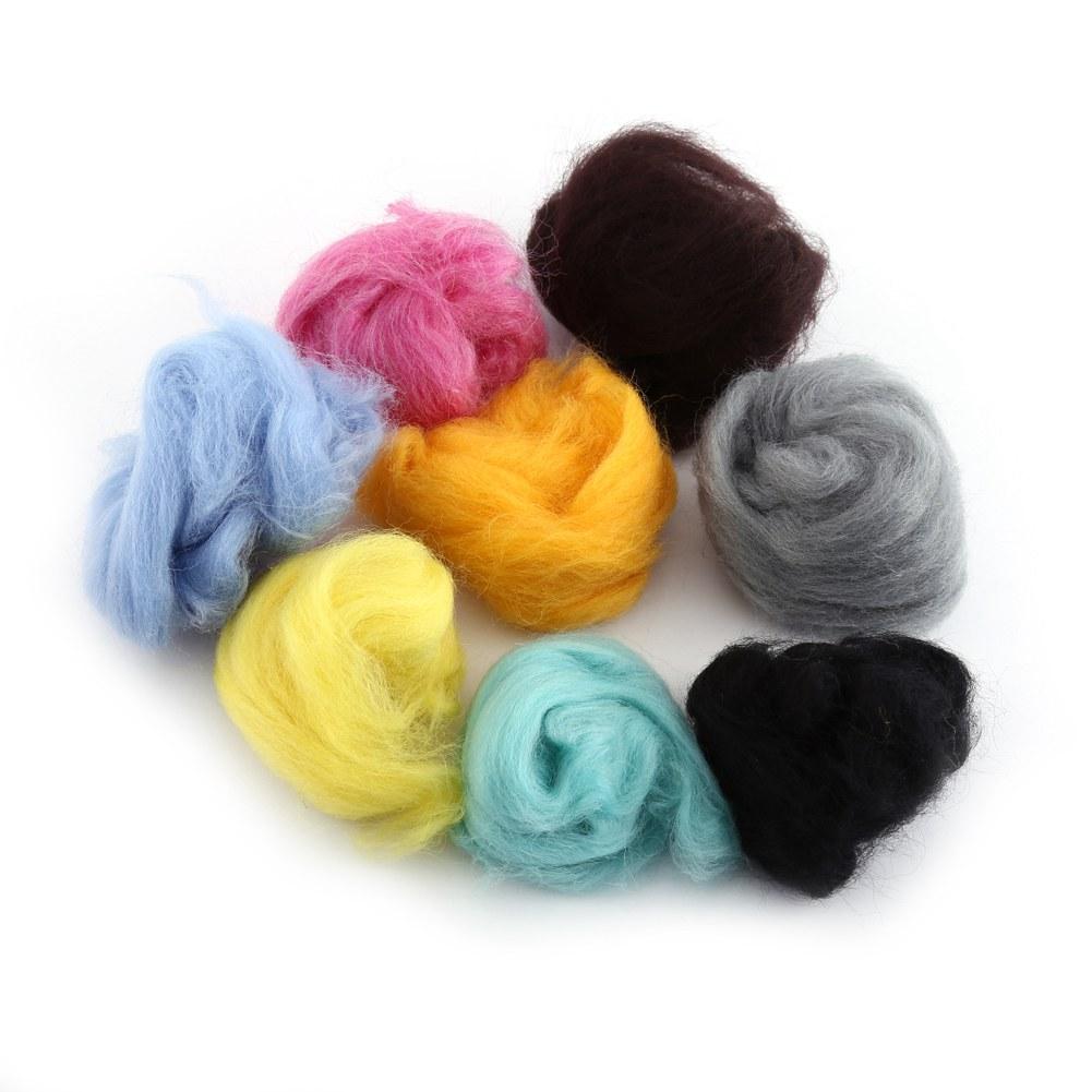 36 Colors Wool Fiber Dyed Roving For Needle Felting Hand Spinning Set