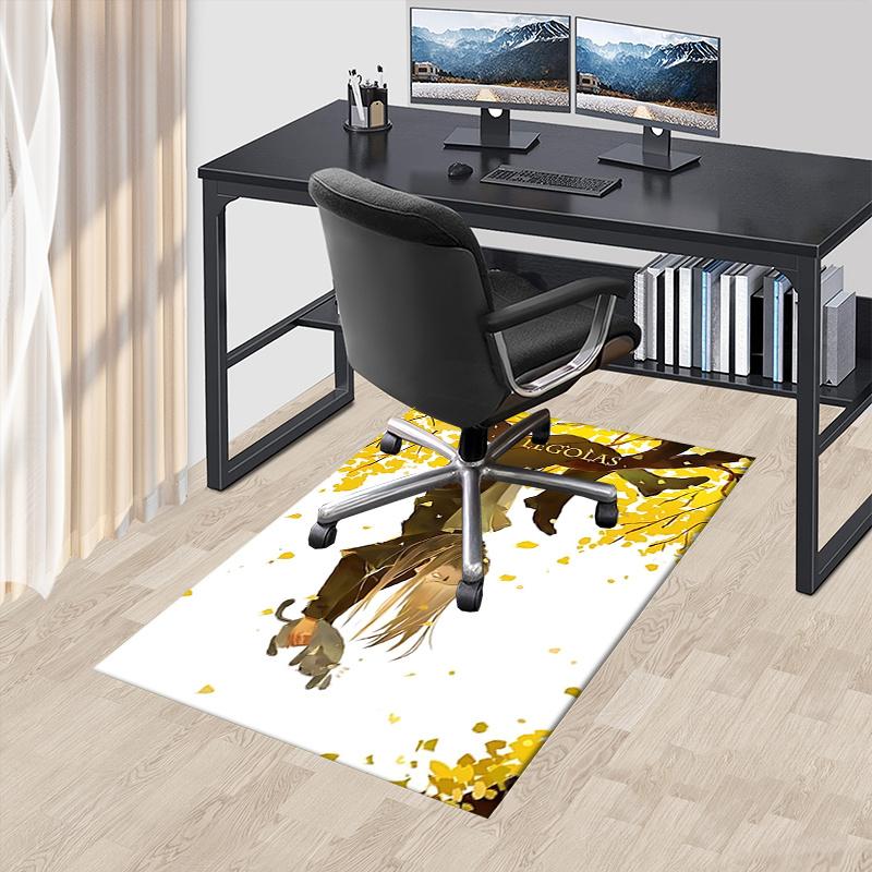 

Lord of the Rings Polyester Office Carpet Chair Mats, Home Decor Dormitory Floor Protector with Anti-Skid Backing, Large Area Coverage,Chris 60cm by 90cm