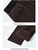 Damen Fleecegefütterte Baguette-Hose: Lässig, Elastischer hoher Bund, Übergröße, Warmes gerades Bein für Herbst/Winter