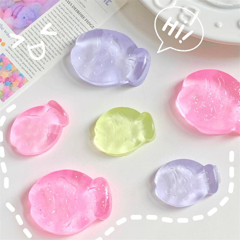 Transparent Glitter Sea Bream Squeeze Toy - Washable, Sticky Stress Relief Ice Cube Toy