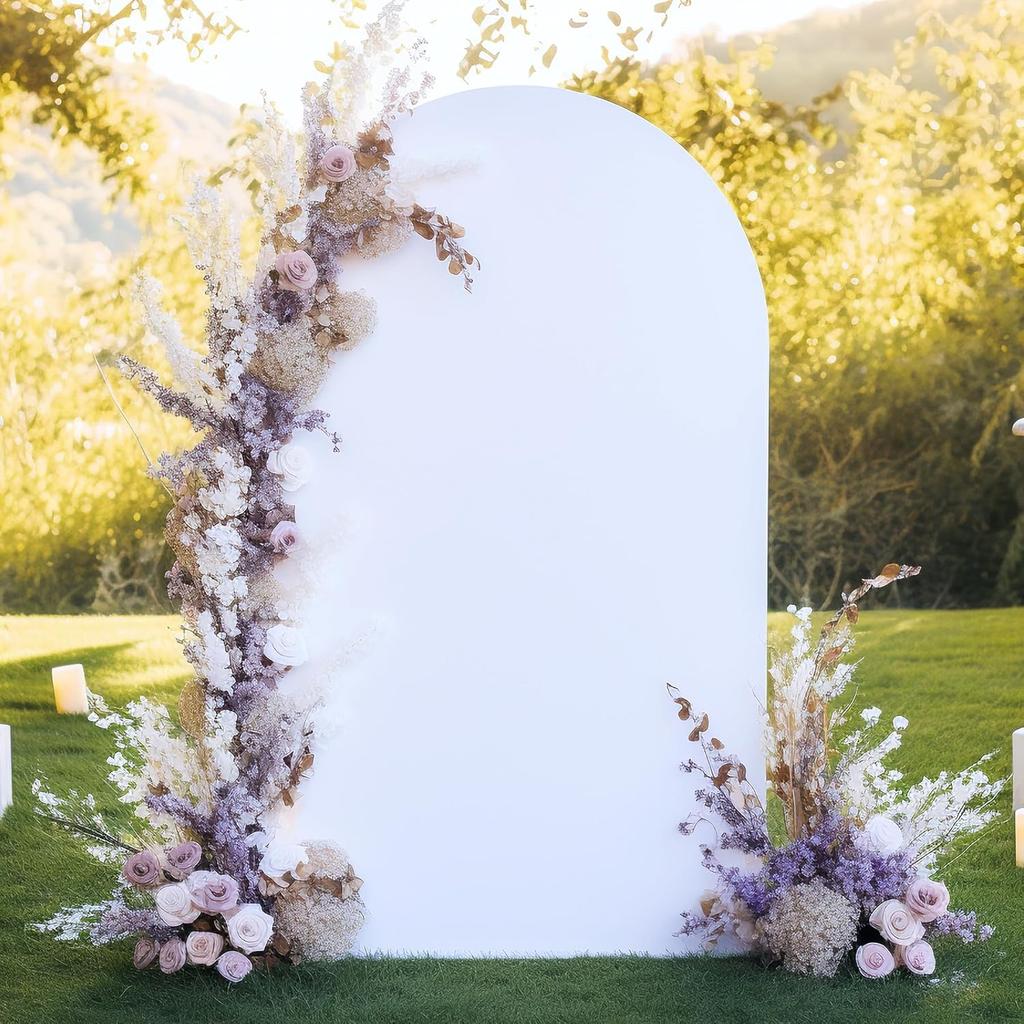 7.2FT Baby Pink Arch Covers, Round Top Wedding Arch Cover Spandex for Birthday Party Baby Shower Graduation Ceremony Decoration