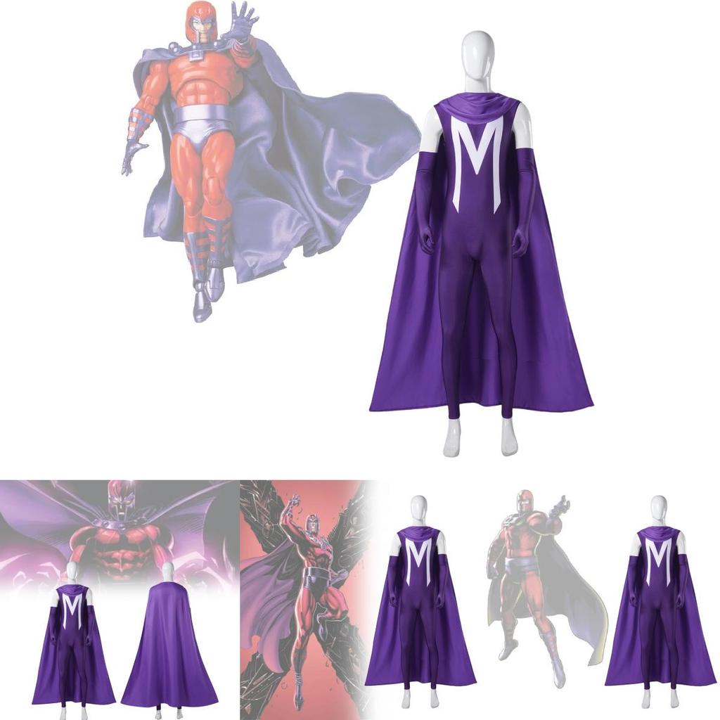 Premium Unisex Cosplay Bodysuit für Halloween Magneto Inspiriertes Superhelden Performance Kostüm