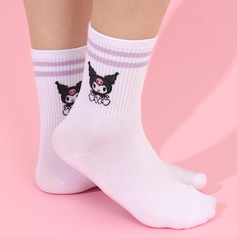 Kuromi Adult Ringle Medium Socks (1 Pair) No. 24