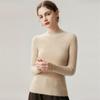 Pure Cashmere Ribbed Half-High Collar Knit Top