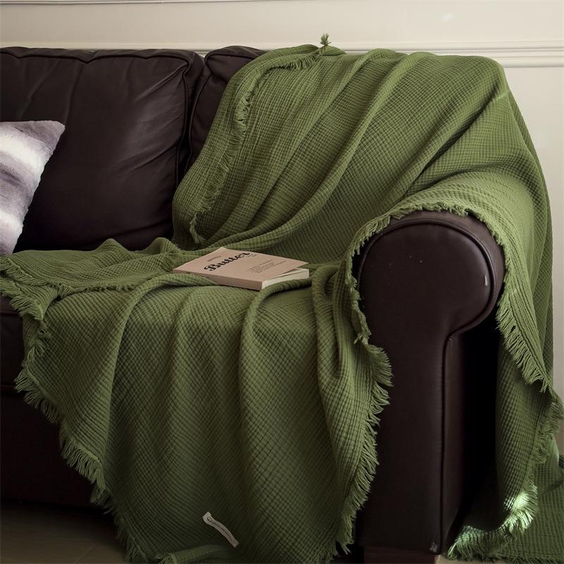 2025 A-Class All-Cotton Summer Quilt: Solid Color Gauze Blanket for Air Conditioning & Travel
