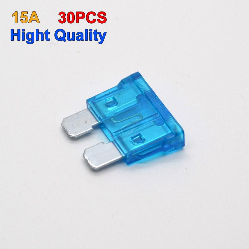 30Pcs Standard Car Automotive 15Amp Fuse Blade Motorcycle Truck Suv Car Replacement Fuse Fuse Holders1