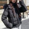 Fashion Winter Coat Female Short Parkas Hooded Faux Fur Collar Casual Loose Thick Warm Women's Jackets