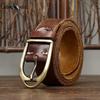 Belt Men's Washed-out Vintage Distressed Pure Cowhide Crack Leather Pin Buckle Trendy Unique Denim Casual Belt Men's