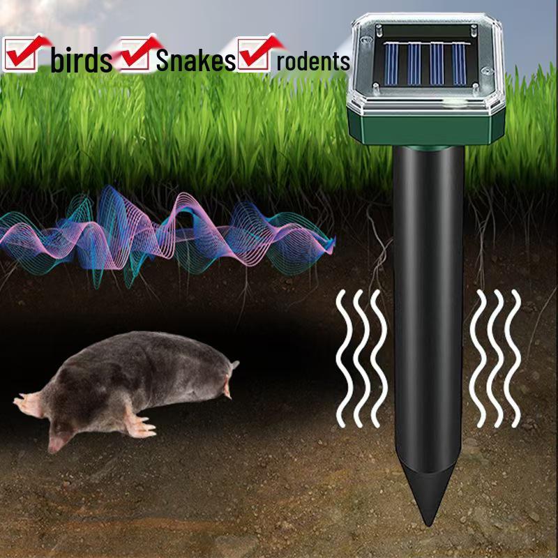 Solar-Powered Ultrasonic Pest Repellent for Rodents, Birds, Snakes, and Insects In Gardens and Landscapes