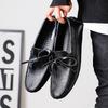 Fashionable Men'S Business Leather Shoes Lace Up Soft Soled Loafers Cowhide Breathable Men'S Shoes
