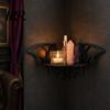 Small Floating Rack Halloween Bat Corner Shelf, Decorative Wooden Wall Mount Display Unique Storage Spiderweb Design Gothic for Home, Bedroom, Kitchen