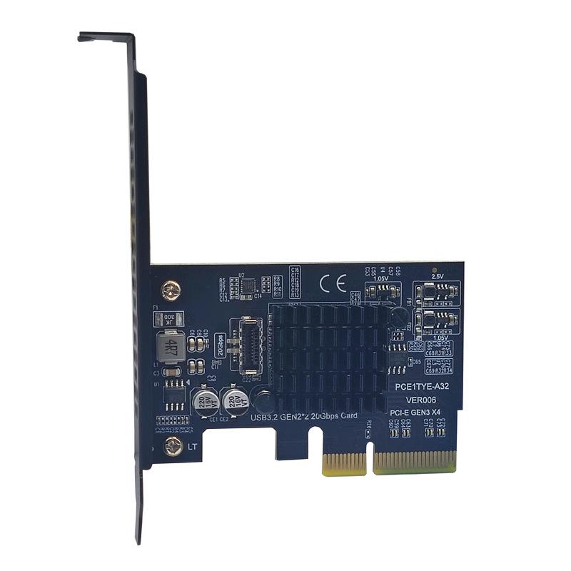 USB 3.2 Gen2x2 20Gbps Expansion Card with Asmedia ASM3242 Chip - PCI-E 4X to Type-C