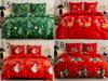 Christmas bedding cotton satin 160x200 + pillowcases Christmas tree, bubbles snowman
