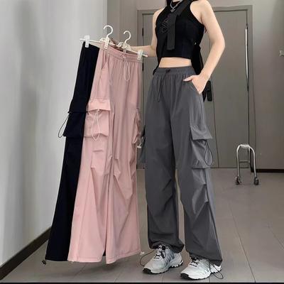 New Summer Slim Fit Cargo Pants for Women, Hiking Running Athletic Trousers with Elastic Waist