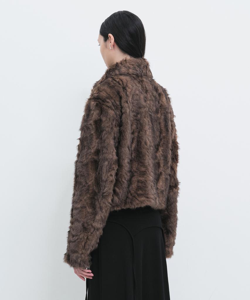 Yunse Fowl Fur Jacket (Brown)