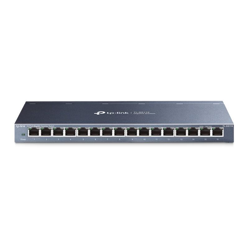 TP-Link Switch de 16 Puertos Gigabit No Gestionable - Tecnologia Verde - Control de Flujo - Plug & Play-TL-SG116