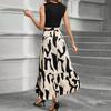 Women's Floral Print High Waist Fashionable And Elegant Sleeveless Dress