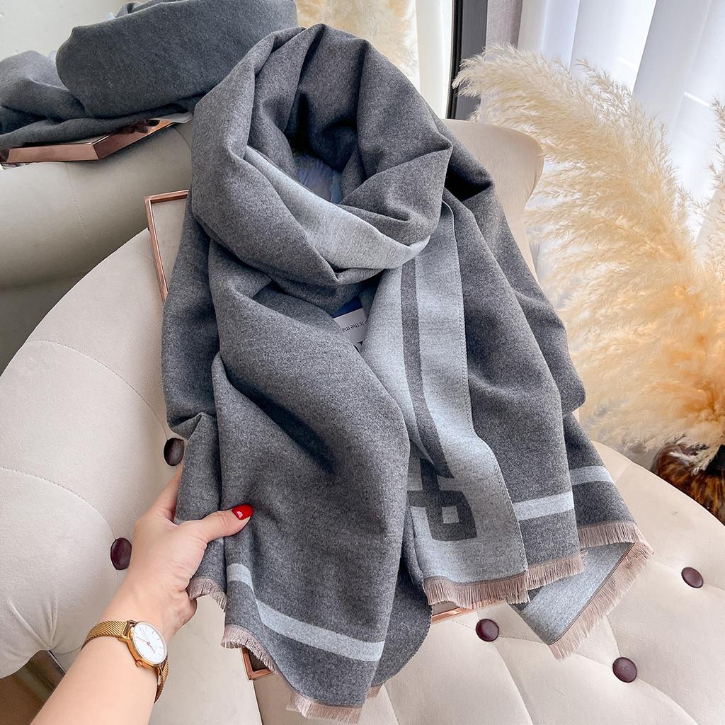 Warm Luxury Cashmere Scarf Women Plain Color Fashion Shawl And Wraps Ladies Blanket Foulard Winter Pashmina Bandana Bufanda