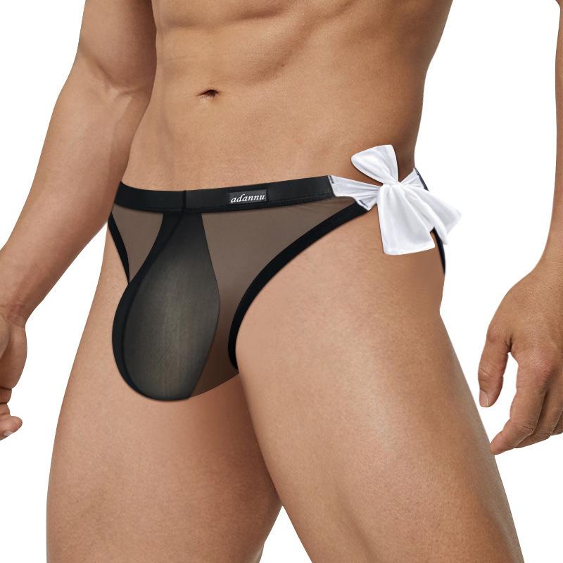 Σέξι ανδρικά εσώρουχα Hollow Bandage, Ice Silk Soft ανδρικά σλιπ με χαμηλή μέση, διαφανές εξαιρετικά λεπτό εσώρουχο Quick Dry U Convex σώβρακο