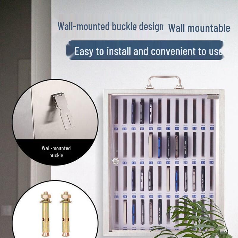 12-Slot Aluminum Alloy Mobile Phone Storage Box