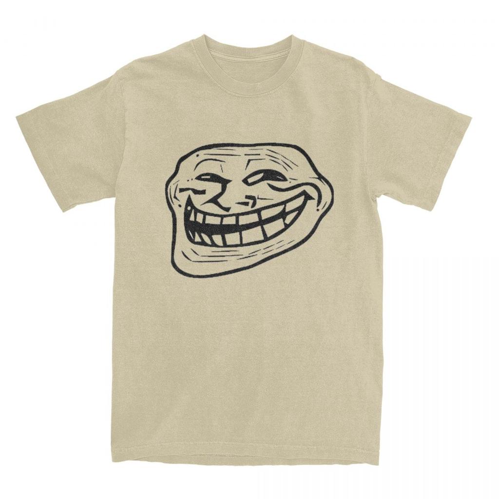 Men Rage Comic Trollfac T Shirts Funny Anime Pure Cotton Top Tees Summer Short Sleeves T Shirt O Neck Fashion Tshirt Plus Size