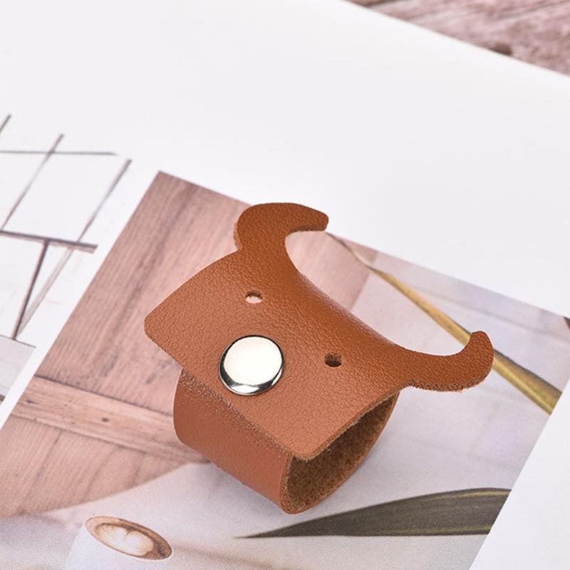 PU Leather Cable Straps Cord Organization Cable Clip Tie Portable Earphone Wrap Winder Wire Tie Cable Management Clip