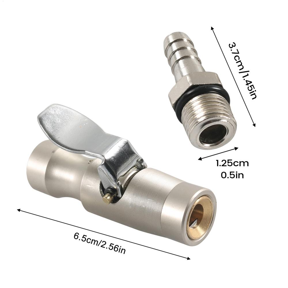For Motorcycle Locking Air Chuck Heavy-Duty Metal With Clip No Air Leakage Tire Inflator Quick Connect Adapter For Bike
