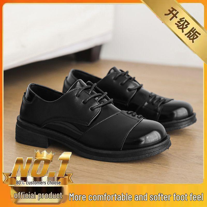 

Men s 2025 Leather Derby Shoes - Autumn Casual, Wedding, Formal, Square Toe, Height Increasing 40 Standard Sneaker Size