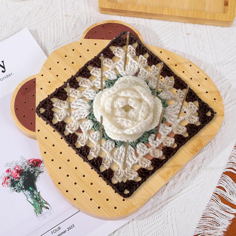 Blocking Board For Crocheting Handcrafted Wooden Blocking Board Wooden Crocheting Accessories With Board Base For Sewing