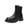 Hand scratched platform short boots women's spring and autumn Chelsea single boots British style Martin boots thick heel side zipper chimney boots