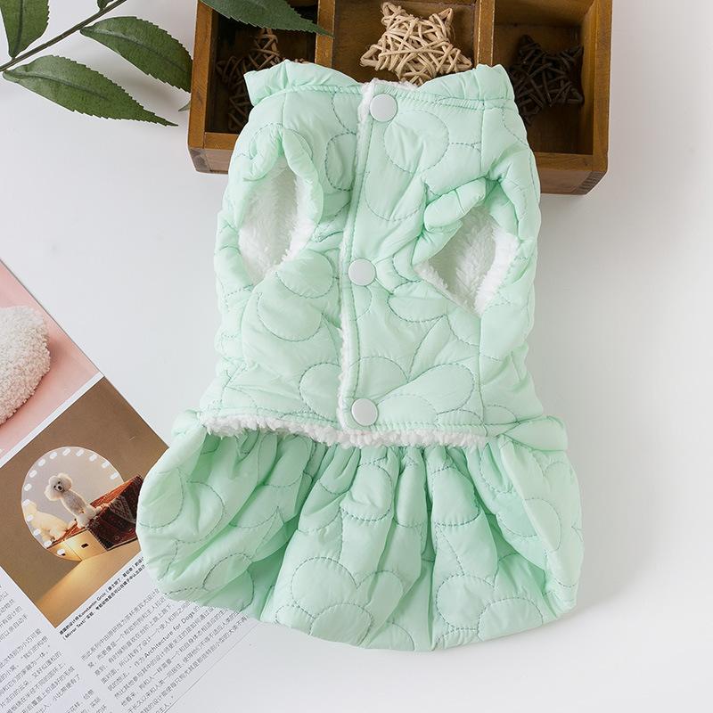 Pet Dog Dog Cat Teddy Bichon Maltese Cat Small Dog Thickened Clothes Fleece Dress