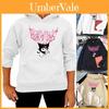 Stilvoller Kawaii Kuromi Hoodie mit Grunge Gothic Design und Cartoon-Print