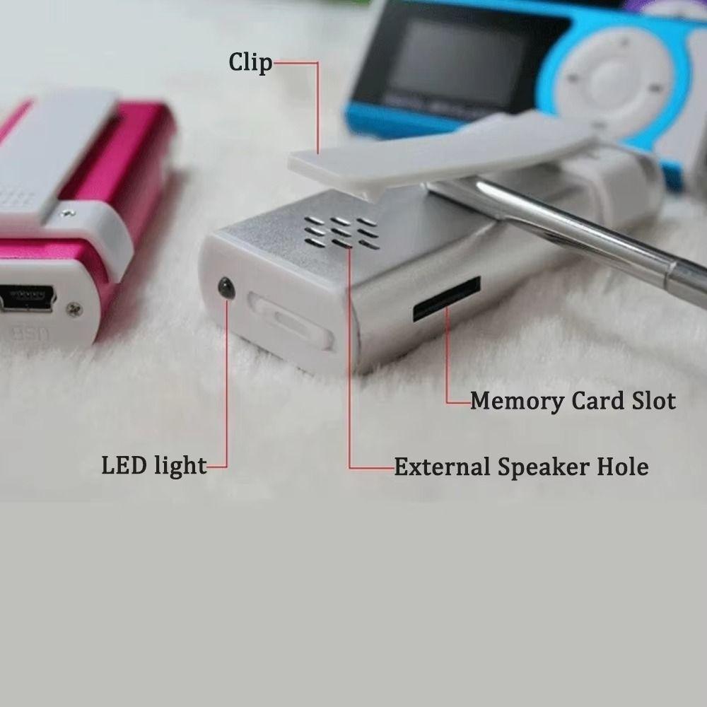 Lossless Sound Portable Mini MP3 Player with LCD Screen Card Slot USB MP3 Music Players Metal Clip Slim Student Walkman