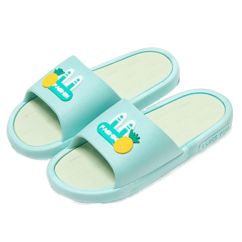 

Мягкие тапочки из ПВХ с кроликом, нескользящие, антизапаховые, сандалии, пляжная обувь с открытым носком, тапочки для женщин, лето 36-37 синий