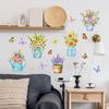 Ms6164-Zy Flower Potted Butterfly Wall Sticker Bedroom Living Room Background Wall Decoration Large Quantity Negotiable