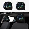Colorful Heart Cross Cloud Print Car Headrest Cover, Easy To Install, Personalized Car Headrest Cover Decor