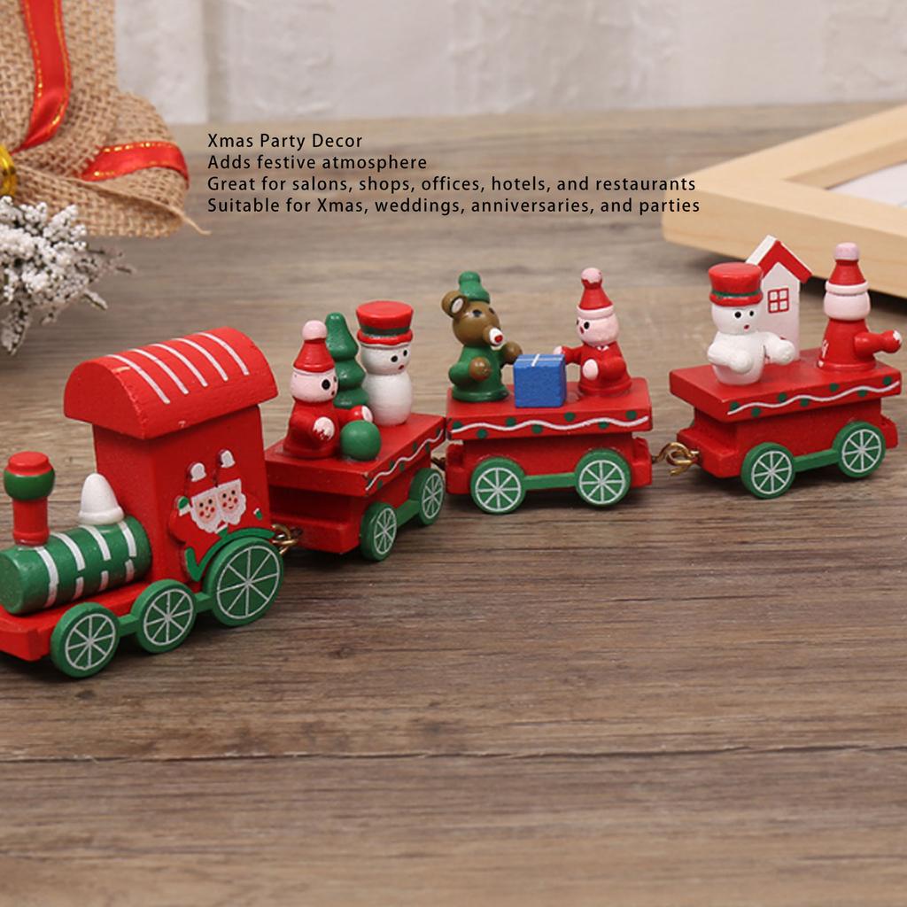 Niedlicher Weihnachts-Holzzug-Anhänger Kindergarten-Deko Winzige Schneemann-Weihnachtszug-Figur für Zuhause Tisch Frohes Neues Jahr Dekoration
