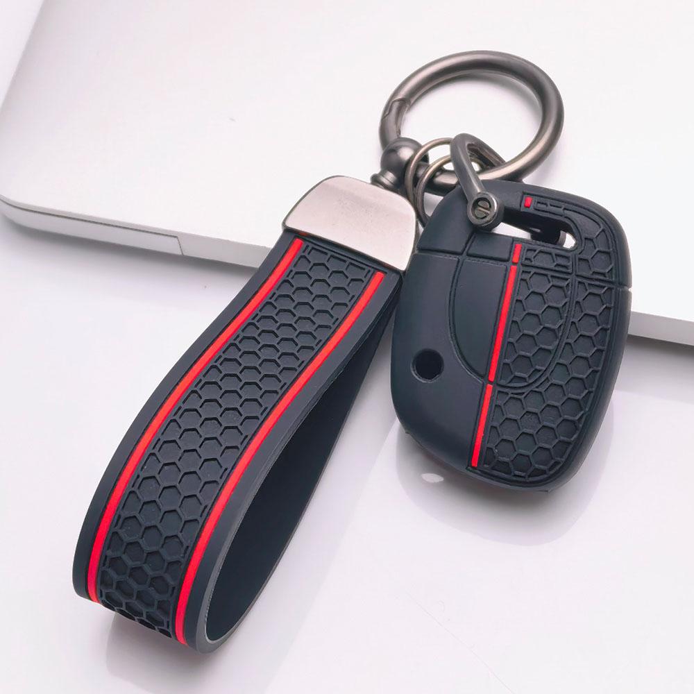 Premium Silicone Car Key Fob Cover For Renault Clio Megane Kadjar Captur Koleos Arkana With Keychain Soft Silicone Car Interior Accessories