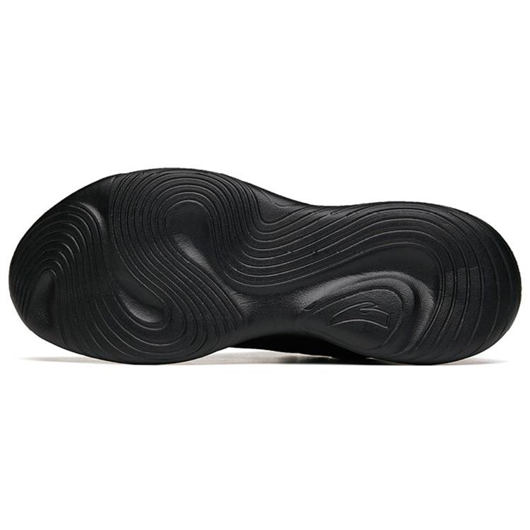 Anta Cushioning Slip Resistant Abrasion Resistant Low top Running Shoes Men's Pure Black 112215571-7