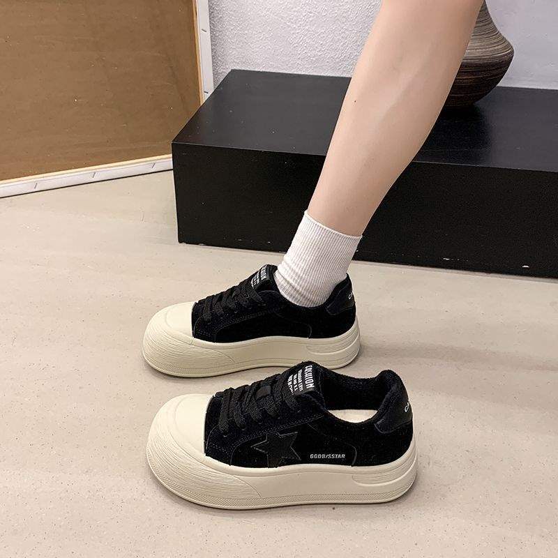 Platform-soled Star Board Shoes Women's 2025 Autumn and Winter New Velvet Warm Versatile Casual Sports Shoes Ins Tide