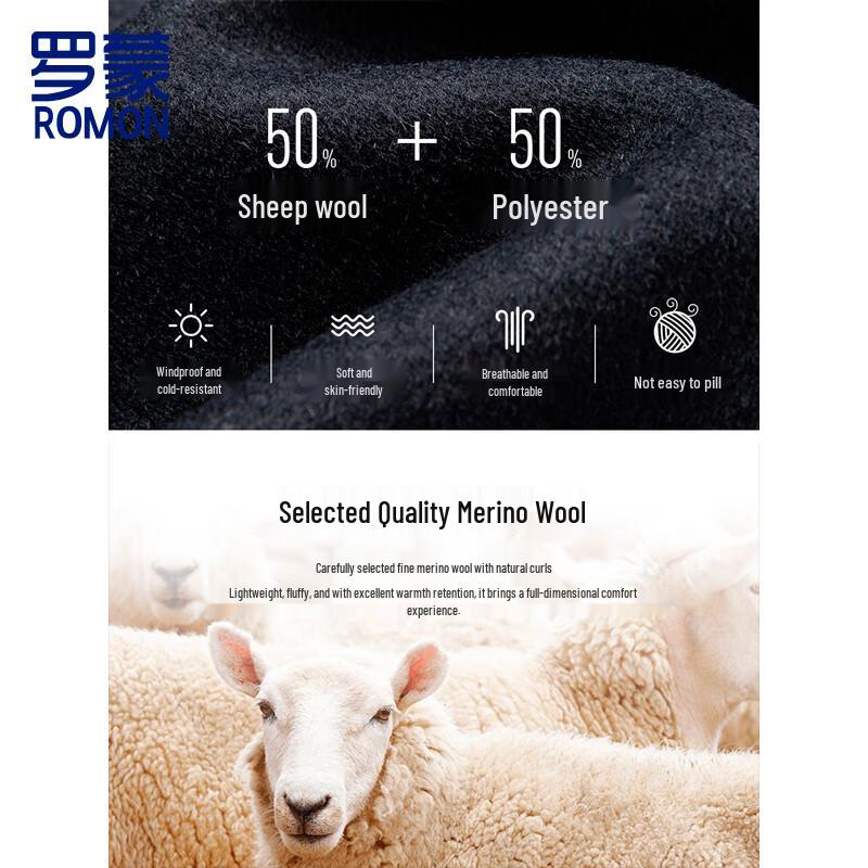 Romon Men's Winter Wool Blend Business Coat