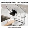 Pot Lid Rack with Drain Tray Countertop Pot-Lid Board Holder Vertical