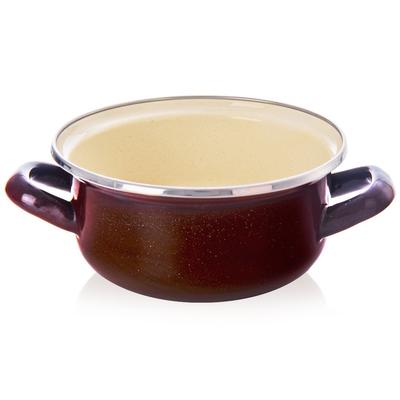 BROWN Enamel Pot 16 Cm, 1 L