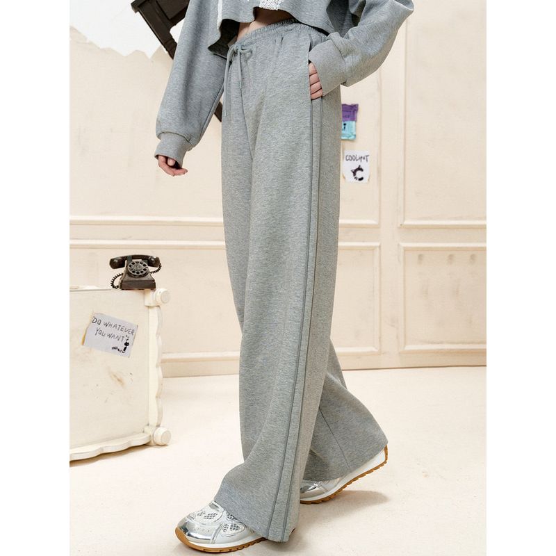 Coolhut Loose Drape 2026 Spring Women's Casual Pants Simple Sweatpants Versatile Commuting Straight-Leg Pants