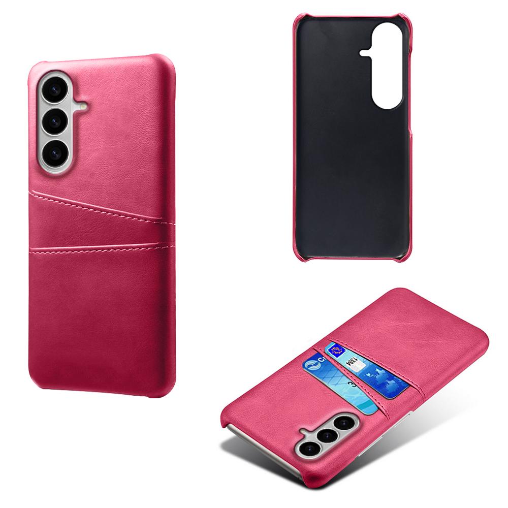 For Samsung Galaxy S26+ Case Dual Card Slots PU Leather + Hard PC Phone Cover